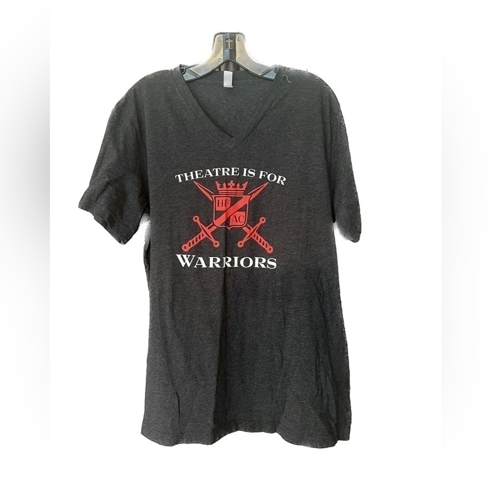 ❤️3 for $10 “theatre is for warriors” v neck tee sz L
